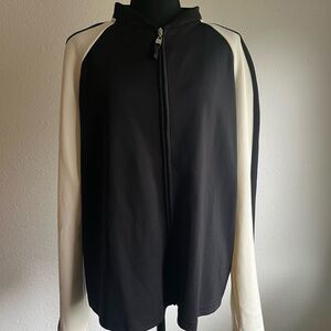 New York & Company Black and Cream Athletic Jacket